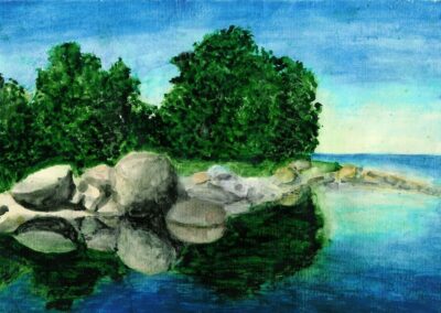 "Rocky beach" watercolor 1991 / 27x21 cm