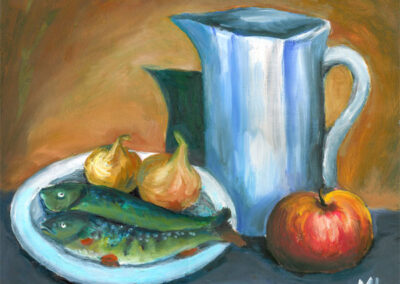 "Still Life with Fish" acrylic 2001