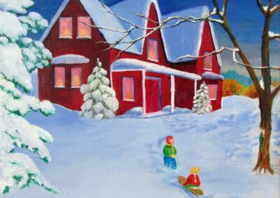 "Winter joys" oil 2012 / 40x40 cm