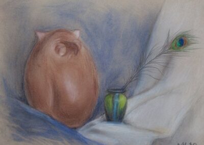 "Owl and vase" pastel 2010 / 50x40 cm