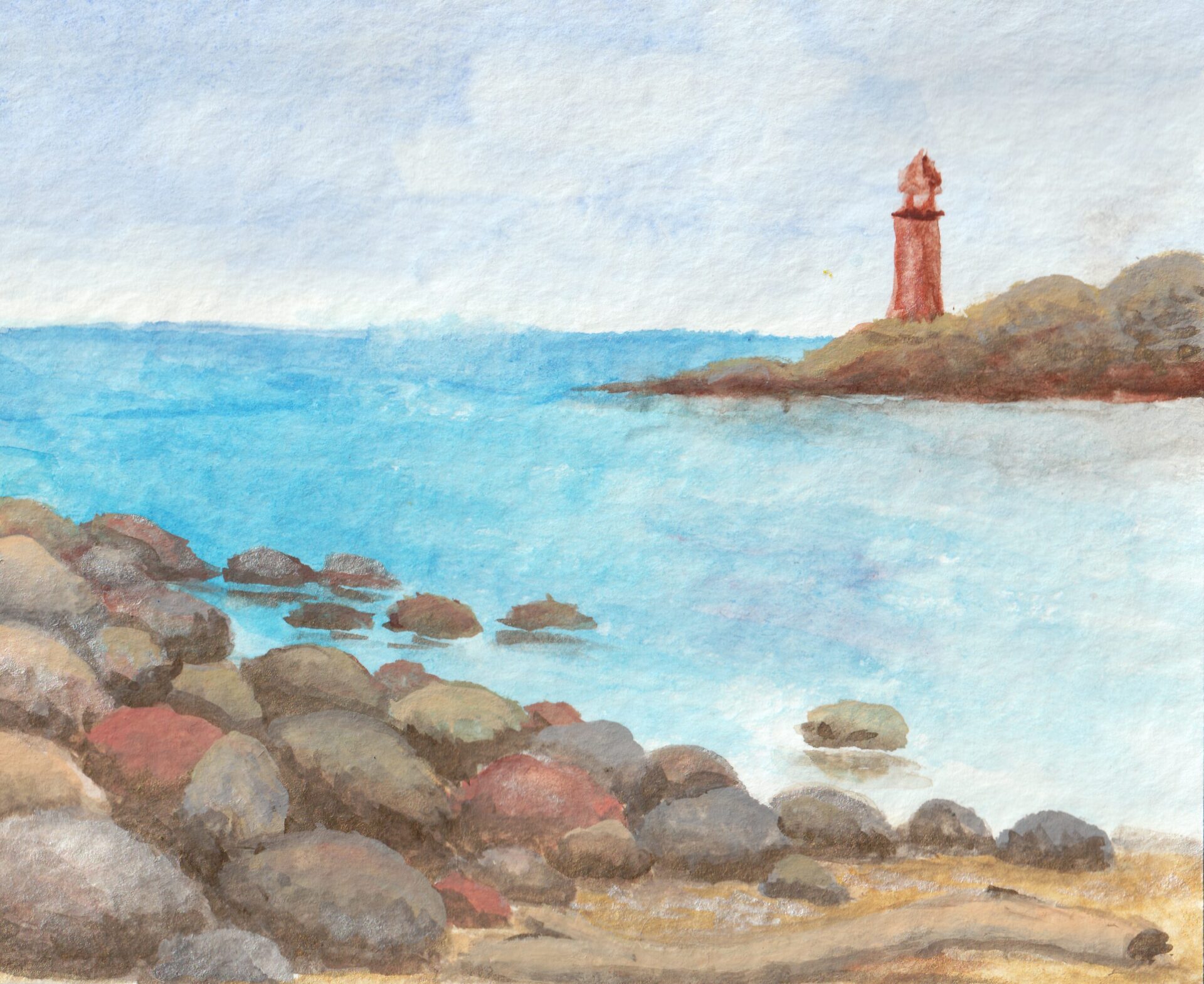 "Lighthouse" aquarelle 2025 19×23cm
